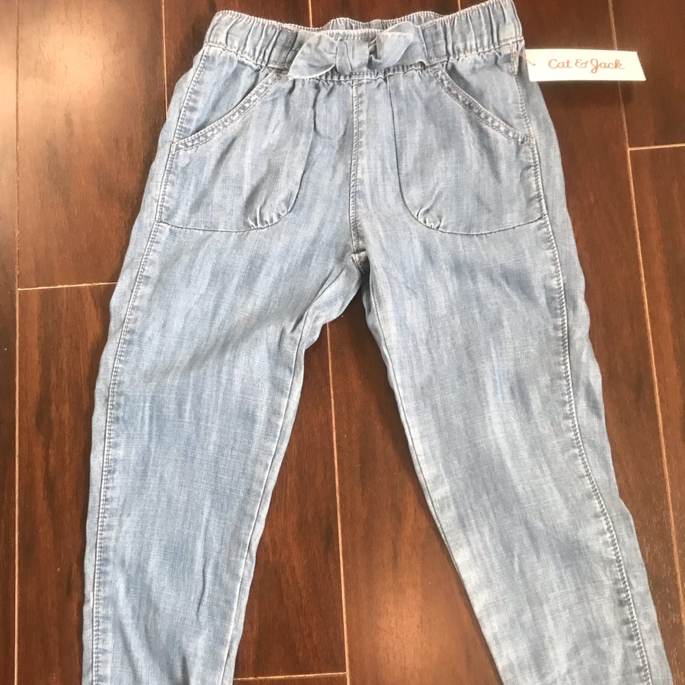 Cat & Jack chambray pants. Size 4/5 NWT
